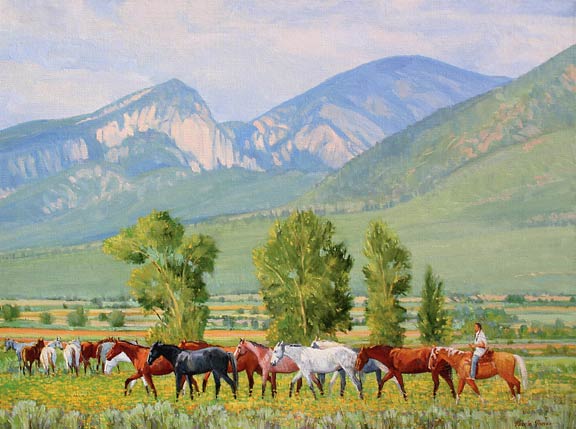 taos pueblo Indian horses and riders