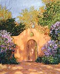 gate and lilacs print